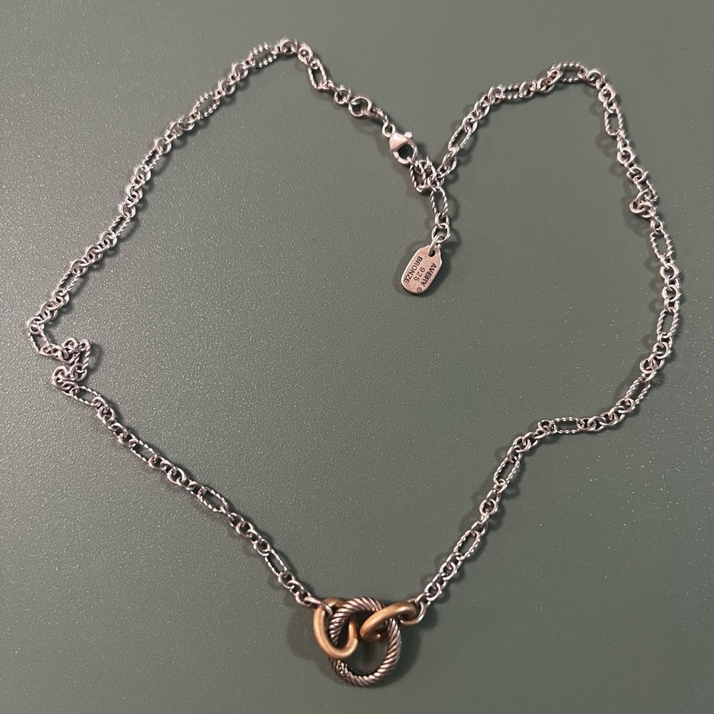 James Avery Silver And Gold Interlocking Rings Ne… - image 1